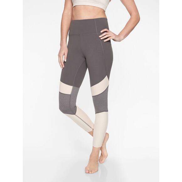 Athleta Mid Rise Salutation Mod Block 7/8 Tight Leggings Women's Size Large - Picture 1 of 6